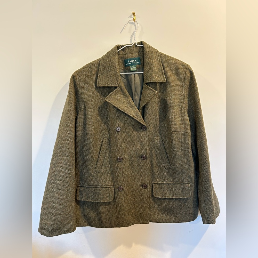 Ralph Lauren Women's Brown Double-Breasted Pea Coat